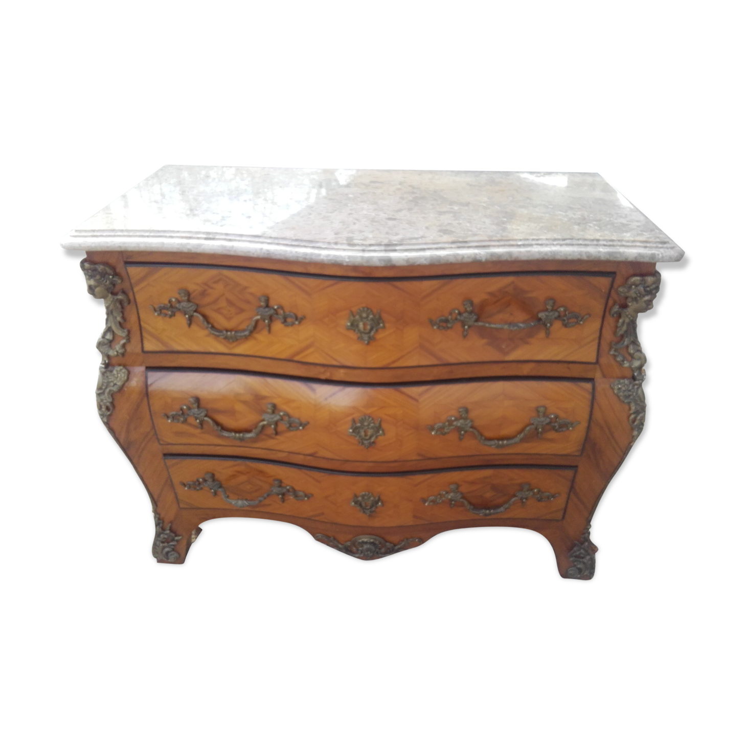 Dresser in marquetry and bronze