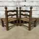 Pair of beech and straw chairs 1940