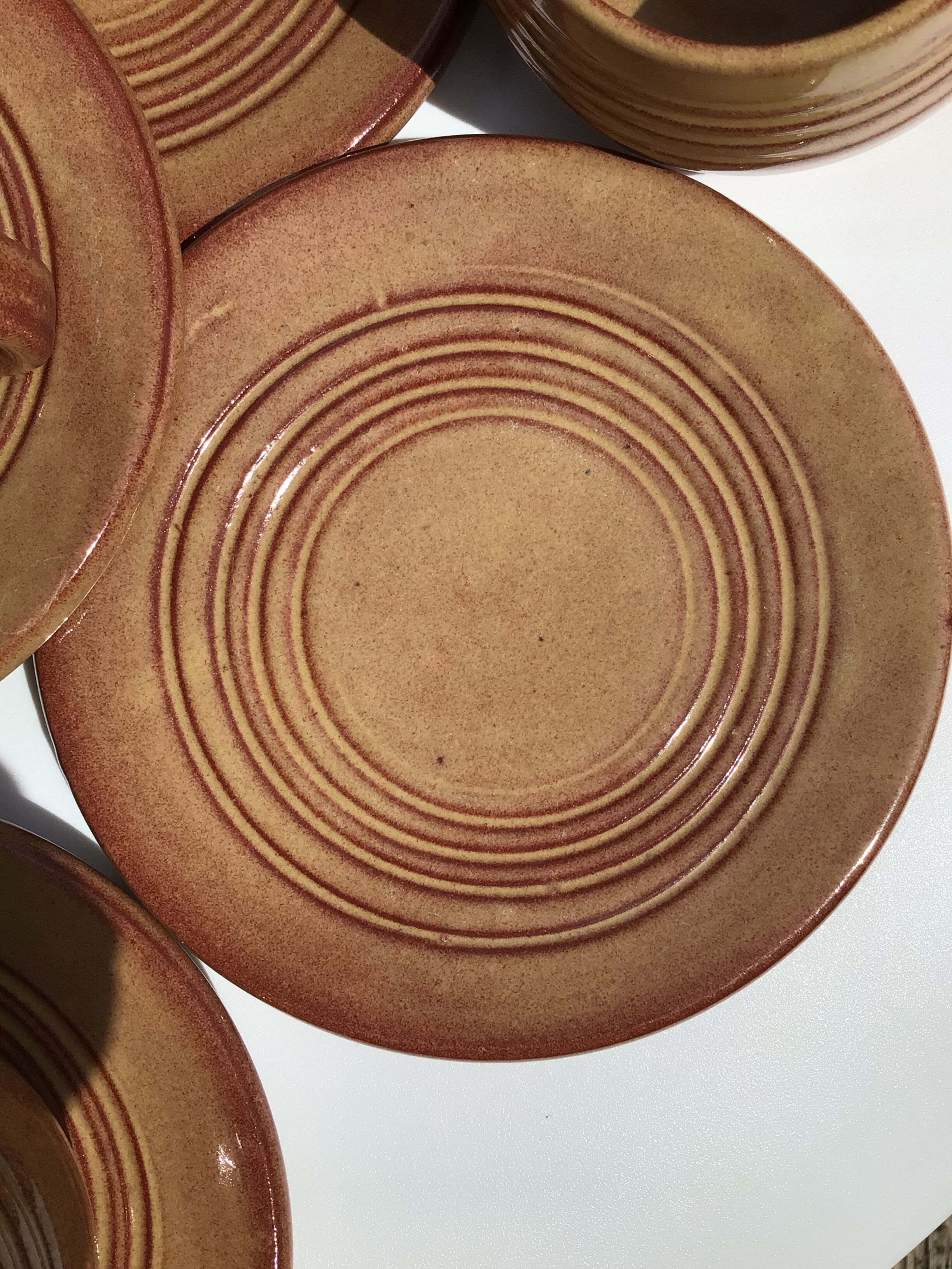 5 Cups Vallauris artisanal red brown terracotta