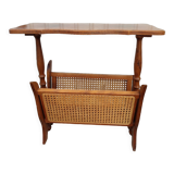 Vintage wicker wood magazine holder