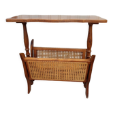 Vintage wicker wood magazine holder