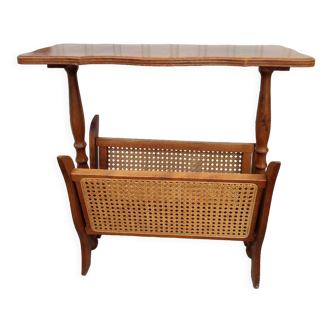 Vintage wicker wood magazine holder