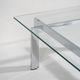 Table basse carrée en verre et acier, années 1970