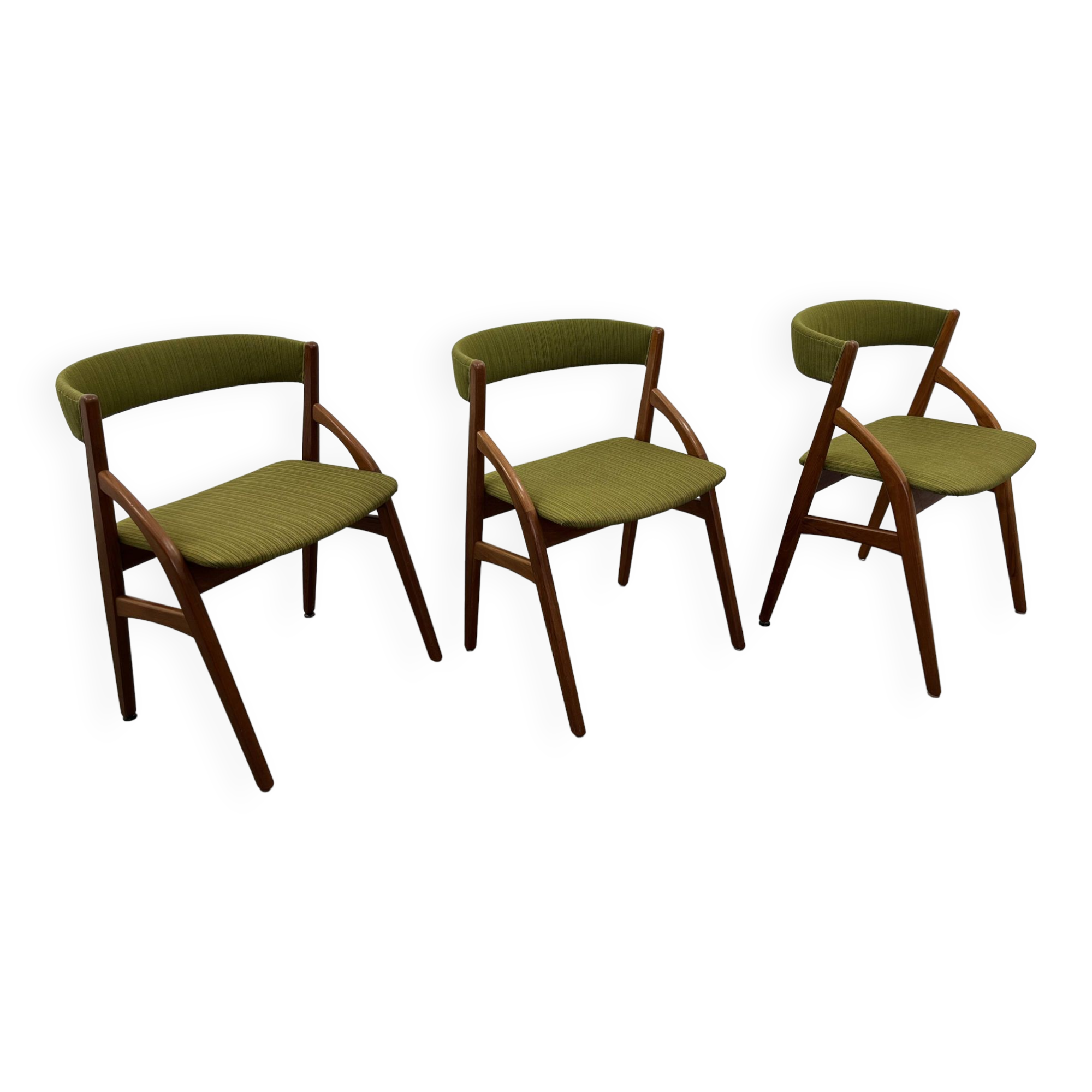 Scandinavian teak  chairs, set of 3, 1970 s