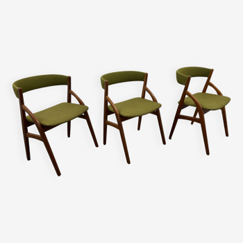 Scandinavian teak  chairs, set of 3, 1970 s