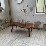 Solid free-form elm coffee table