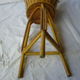 Pot door in rattan and vintage bamboo