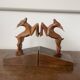 Wooden ibex bookends