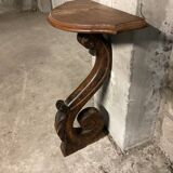 Pair of solid walnut wall consoles Napoleon III 19th century