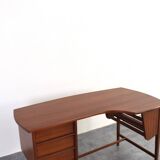 Mid-Century Kidney Shaped Danish Teak Desk, 1960s.