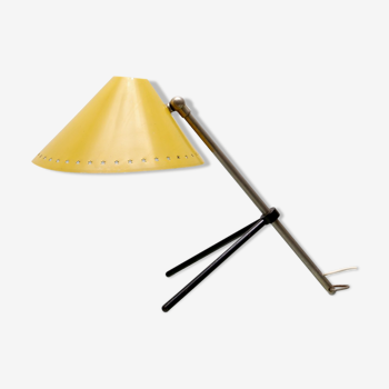 Yellow Pinocchio desk lamp by H.Th.J.A. Busquet for Hala 1953