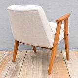 Mid-century modern armchair, 1960s, designer J.Chierowski, beige fabric