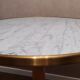 Table marble square diam. 80 cm brass brass brass foot brass