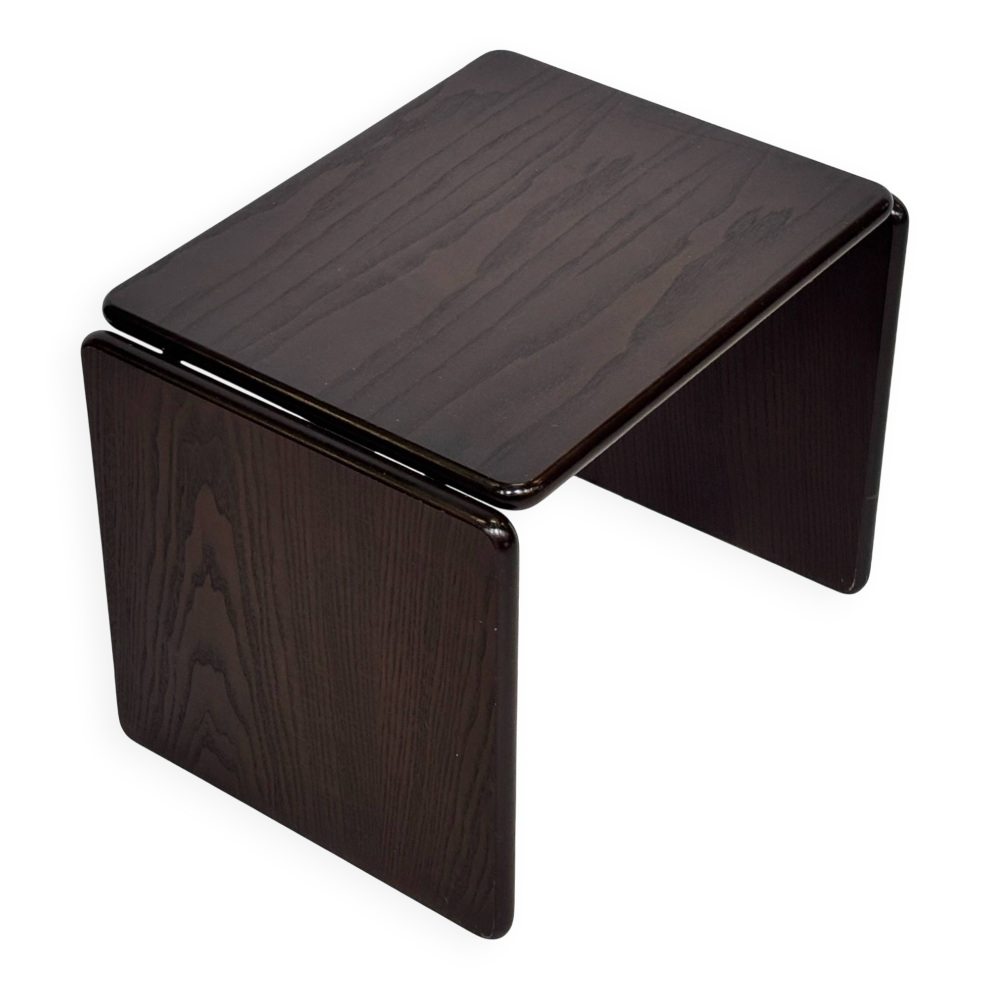Vintage Italian side table made of ebonized wood 70's design