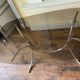 Living room table in smoked glass and vintage metal
