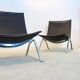 Fauteuils PK22 en cuir brun par Poul Kjærholm pour Fritz Hansen