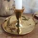 Pair of brass cellar rat candlesticks