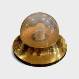 Vintage Austrian wall light in amber bubble glass