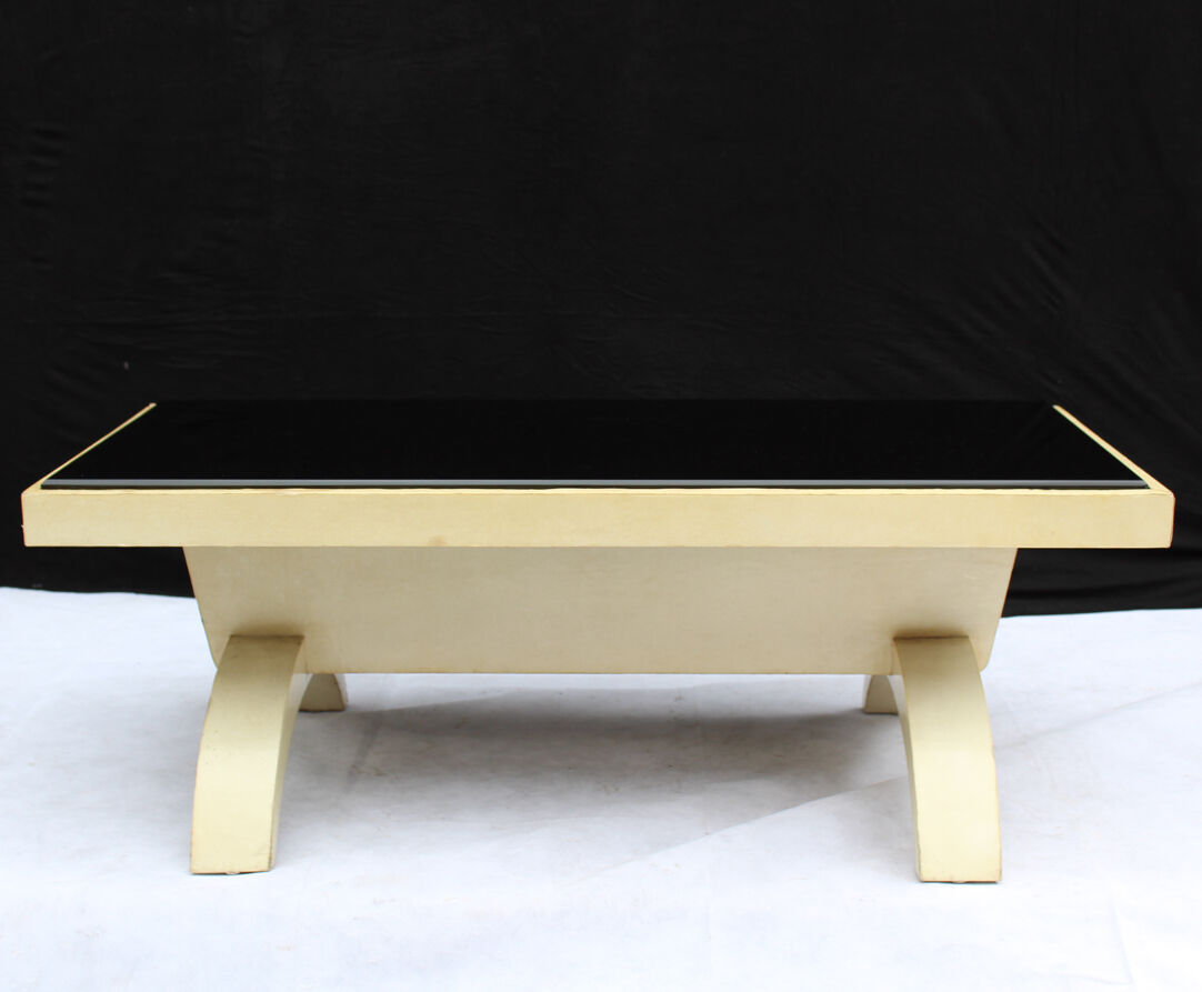 Black opaline and parchment coffee table