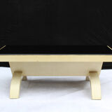 Table basse en opaline noire et parchemin