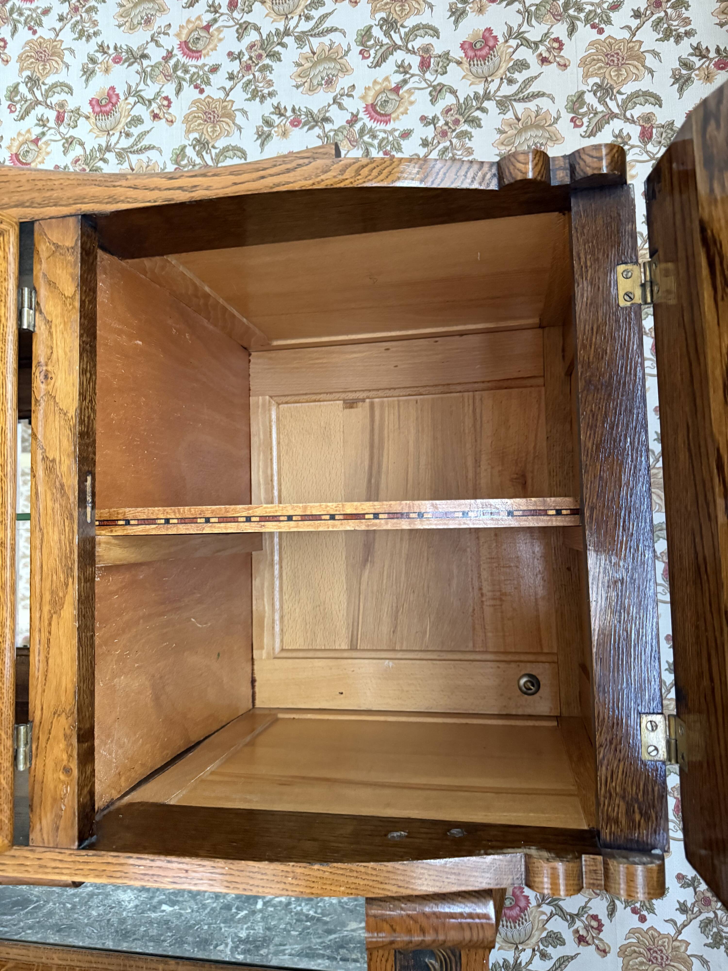 Buffet sideboard solid wood marble stone