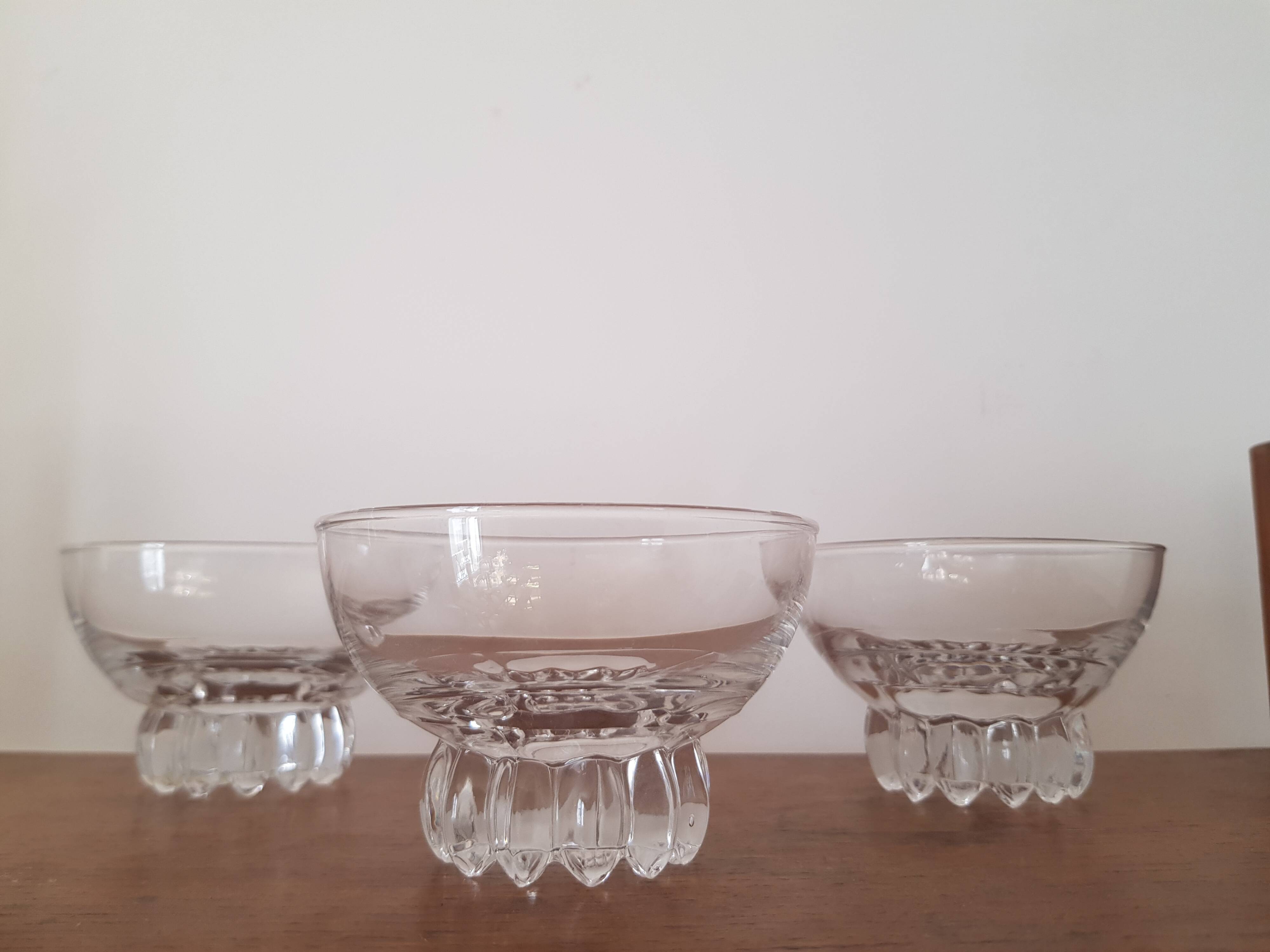 Lot de 3 verres art deco