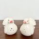 Ceramic salt and pepper set in white doves