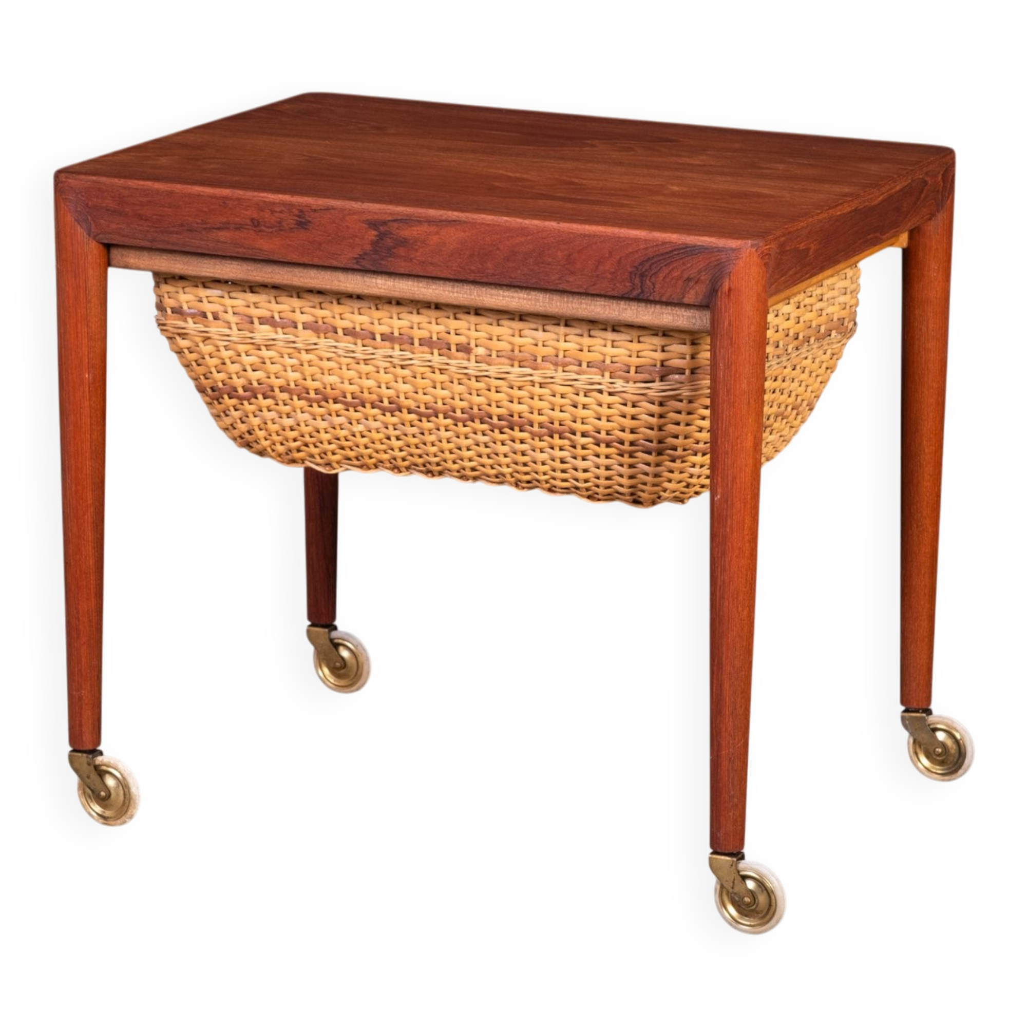 Vintage Sewing Table in Teak by Erik Severin Hansen for Haslev Møbelsnedkeri, 1960s