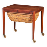 Table à Couture Vintage en Teck par Erik Severin Hansen pour Haslev Møbelsnedkeri, 1960s