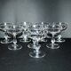 Set of 8 champagne glasses in olive cut crystal baccarat 19th century