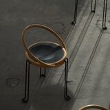 Set of 4 sculptural dining chairs "Oblado" by Børge Lindau, modern Scandinavian, 1980.