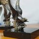 Pair of Art Deco Bookends of Swallows in Flight, Marble & Spelter