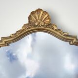 Vintage shell mirror in golden resin - 52 x 33 cm