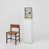 Art deco wrought iron umbrella stand with floral decoration, France ca. 1930