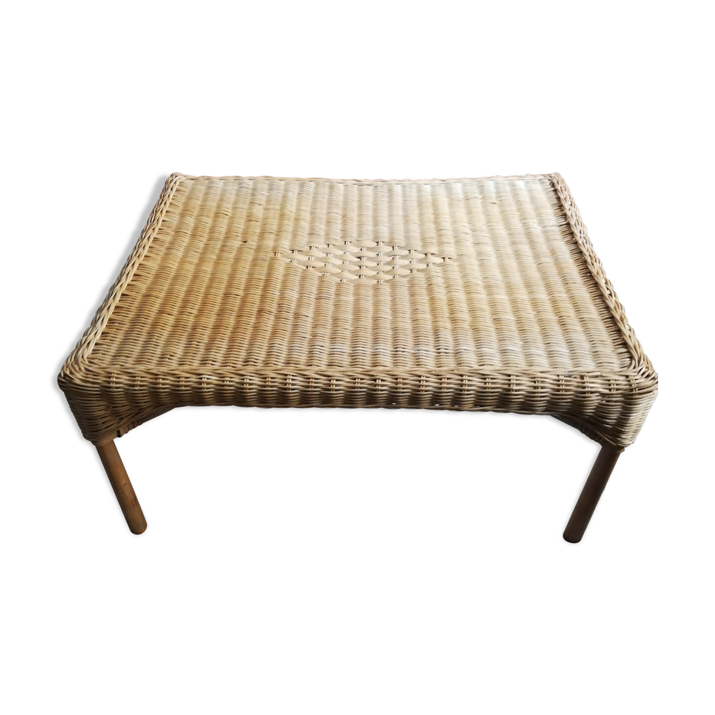 Rattan and wicker coffee table