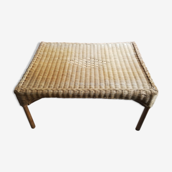 Rattan and wicker coffee table