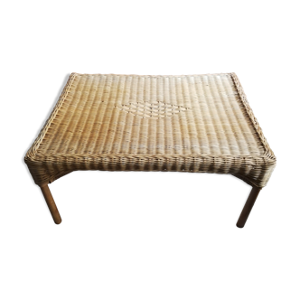 Rattan and wicker coffee table