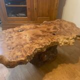 Varnished root living room table