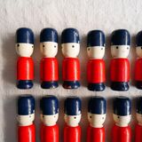 Wooden train with soldiers