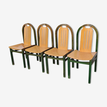 Ensemble de 4 chaises vintage Baumann modèle Argos