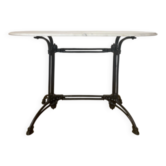 Marble and cast iron bistro table