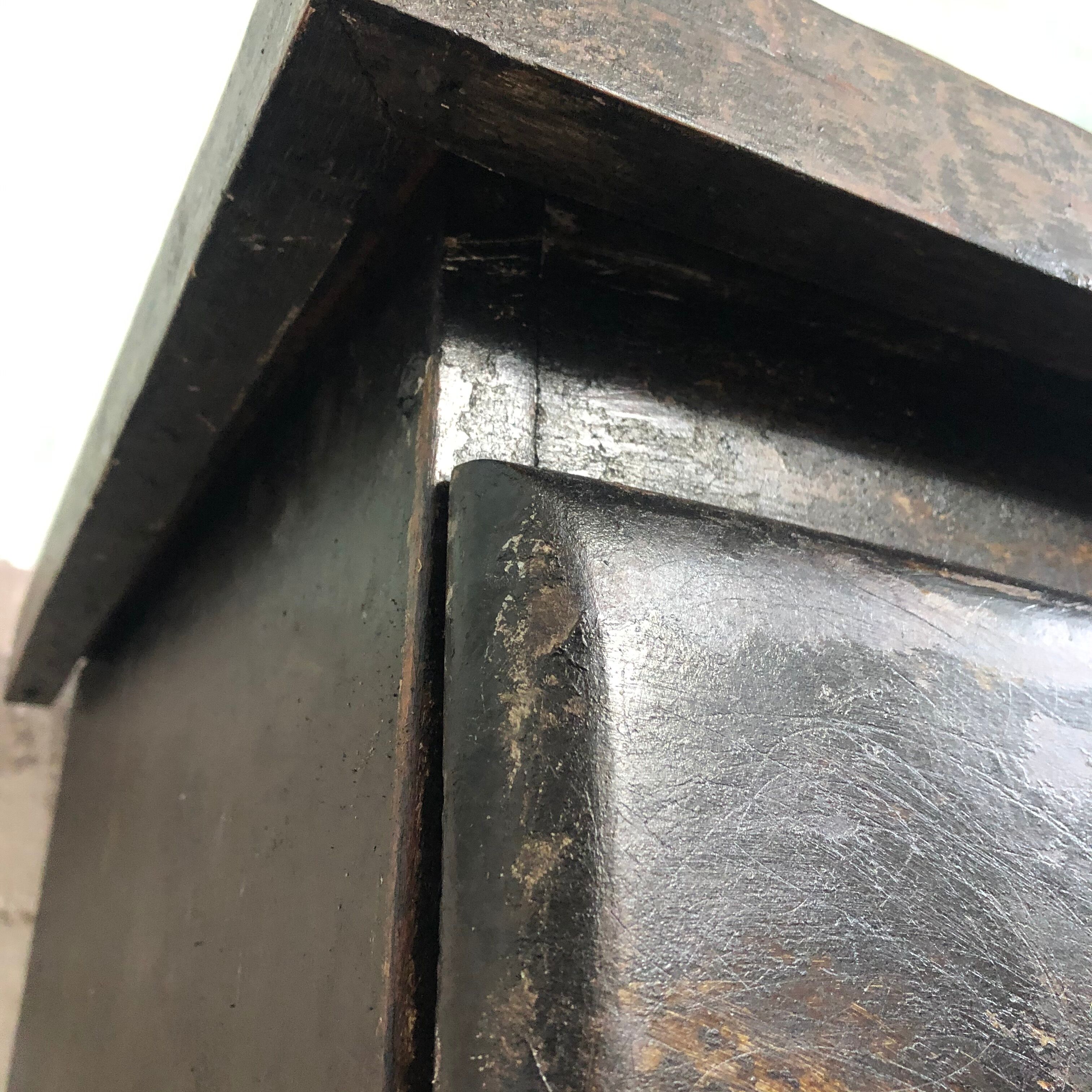 Former wooden workshop dresser, black patina