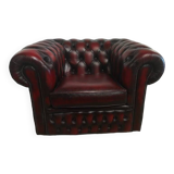 Chesterfield armchair burgundy leather