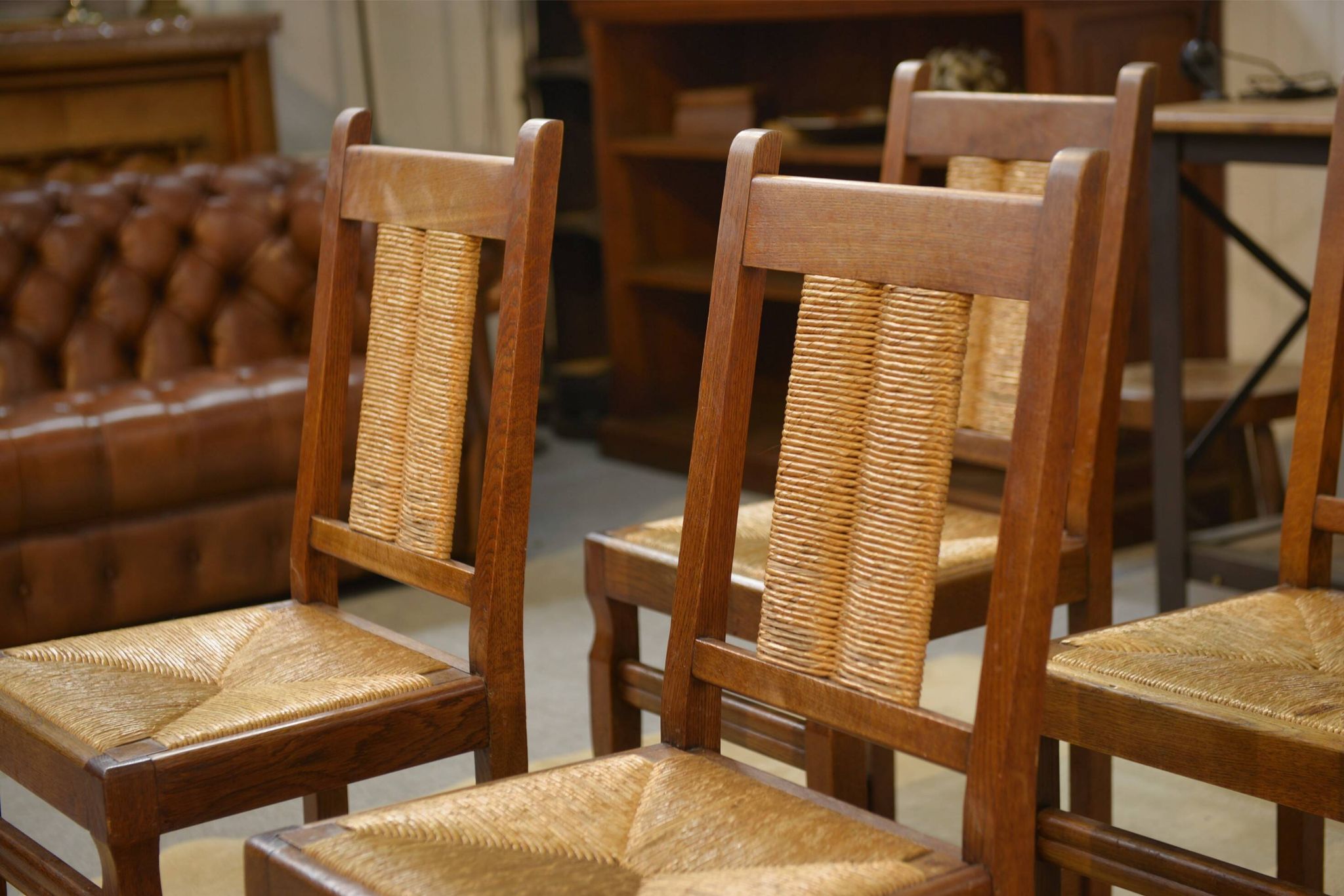 Set of 6 brutalist chairs from the 1950s.