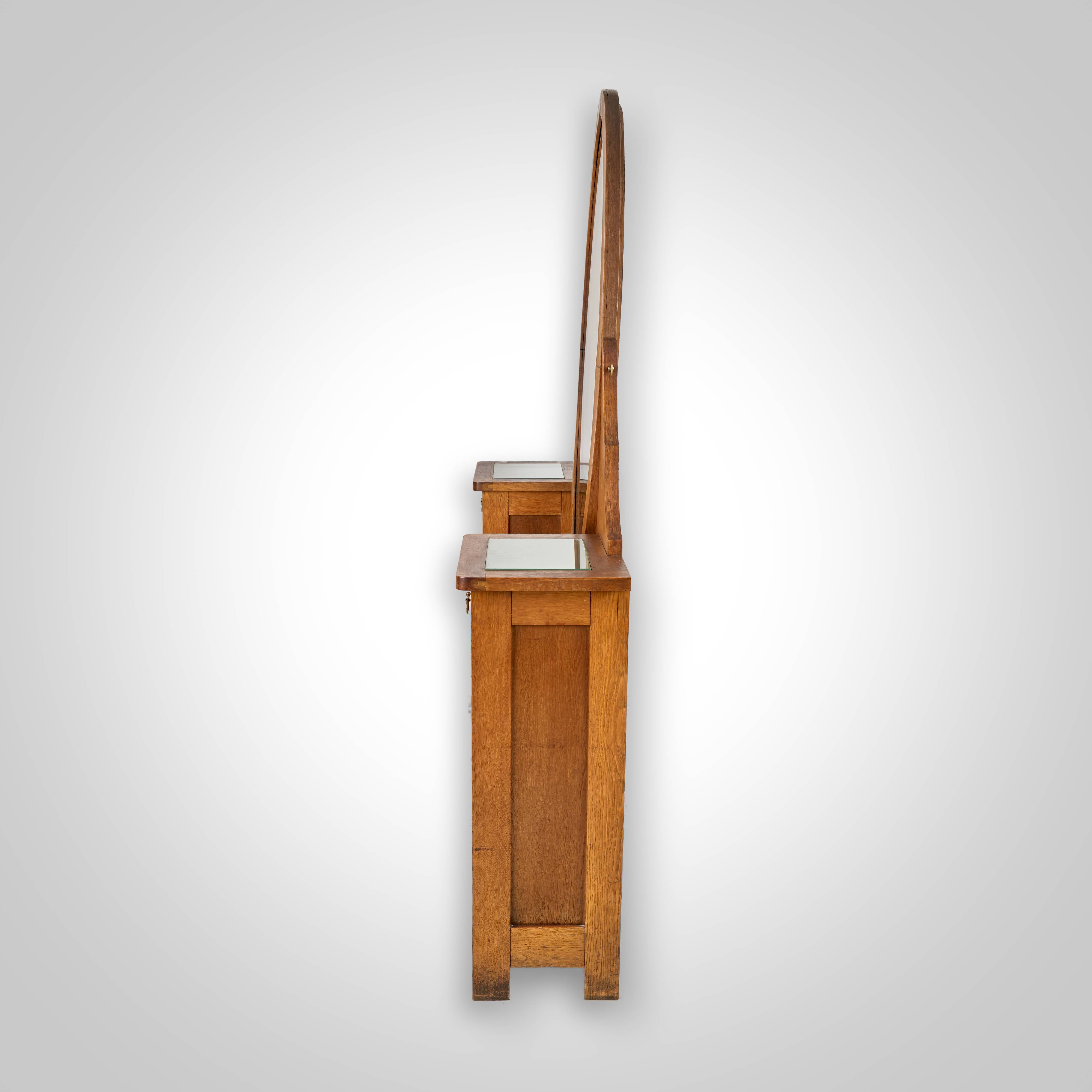 Antique Wooden Vanity, 1920s, Czechoslovakia