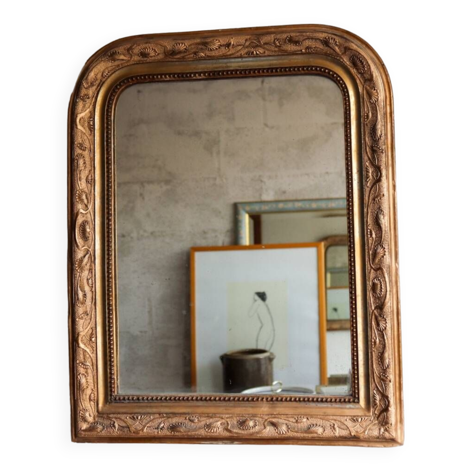 Antique gilded Louis Philippe mirror
