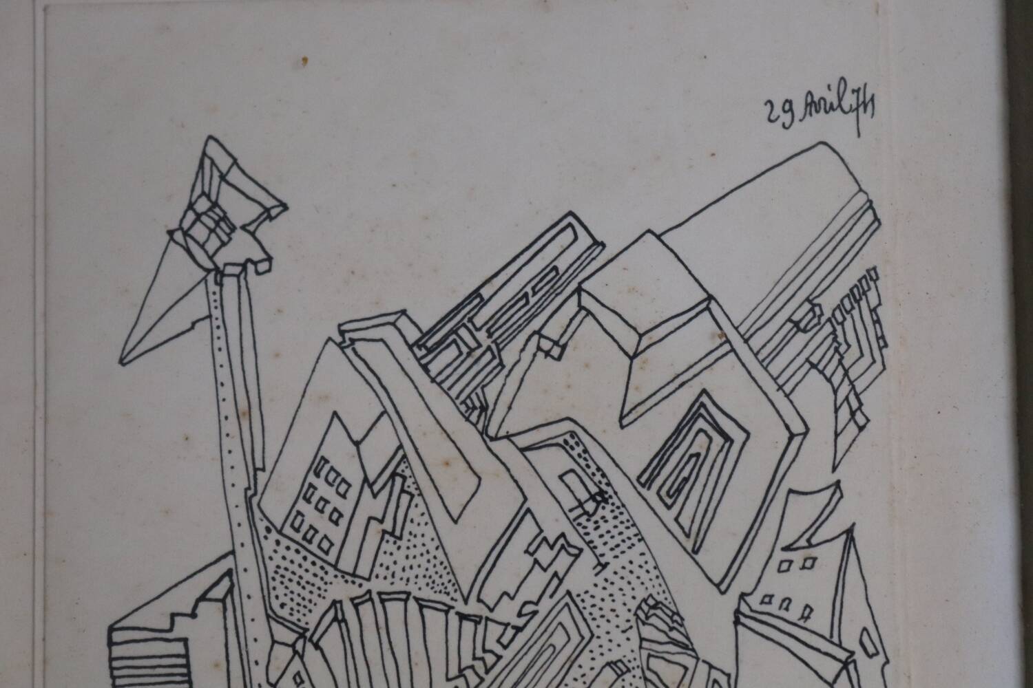 Painting drawing the city Jules Mougin, the poet postman Abstract art brut