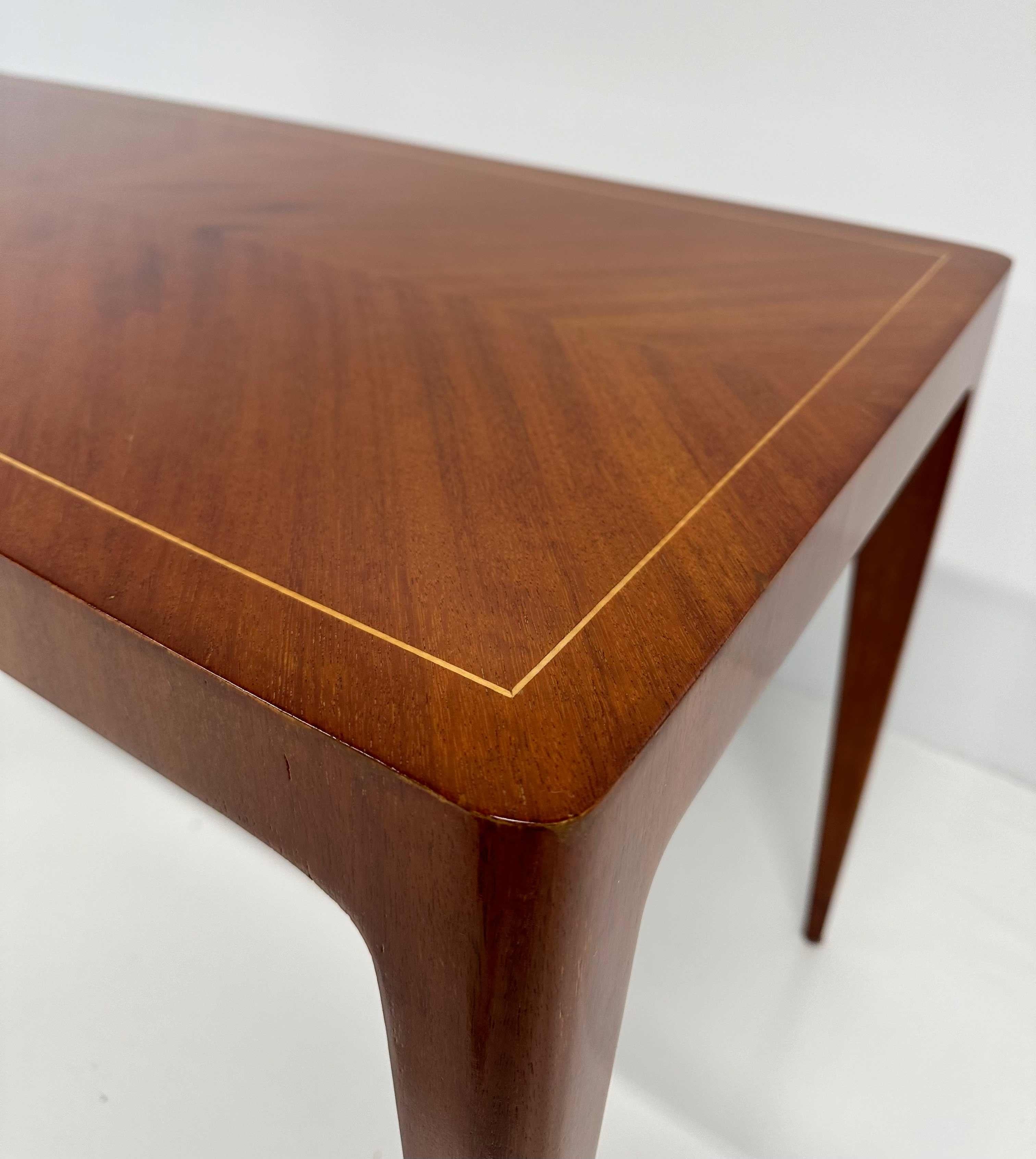 Italian Art Deco Coffee Table in Teak and Maple by Paolo Buffa, 1950s