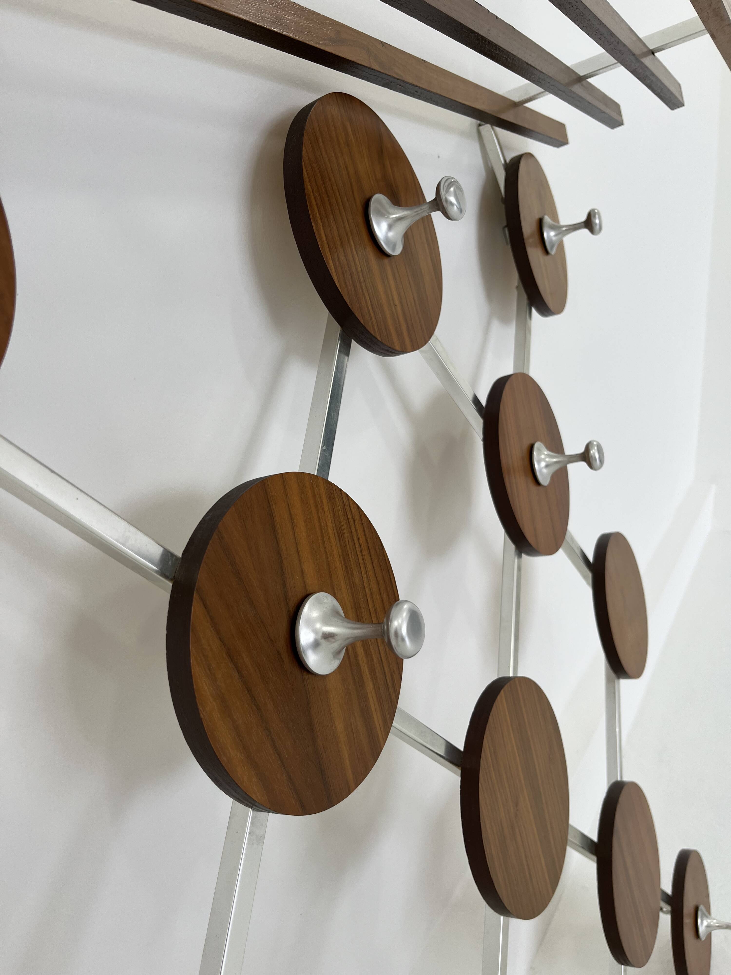 Vintage Scandinavianteak and Metal Coat Rack, 1960s