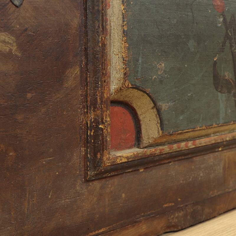Antique Painted Folk art bridal chest